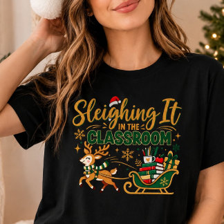 T-shirt En Tri-matière Détrônant dans la salle de classe Noël Enseignant
