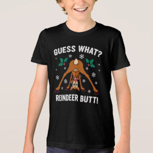 T-shirt En Tri-matière Devinez Quelle Blague de Noël sur le Cul de Renne