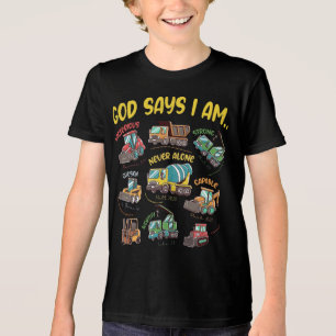 T-shirt En Tri-matière Dieu Dit Que Je Suis... Foi de construction