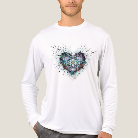 T-shirt En Tri-matière Digital Heart Sacred Geometry Heart Design  (Recto)