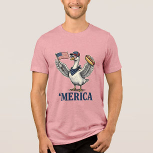 T-shirt En Tri-matière Dinde patriotique 'Merica Hot Dog Vintage Chemise