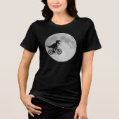 T-shirt En Tri-matière Dinosaur on a Bike In Sky With Moon Fun (Recto)