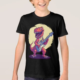 T-shirt En Tri-matière Dinosaure Extraordinaire Jamming sur guitare élect