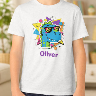 T-shirt En Tri-matière Dinosaure funky des années 90 avec lunettes de sol