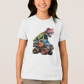T-shirt En Tri-matière Dinosaure sur camion (Recto)