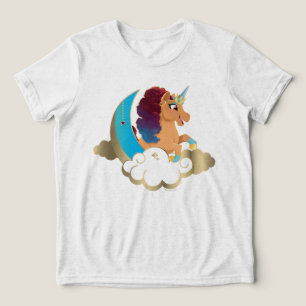 T-shirt En Tri-matière Divine la licorne   Lune et nuages
