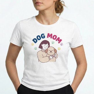 T-shirt En Tri-matière Dog Mom Cute Pet Lover Women Graphic Bella Canvas 