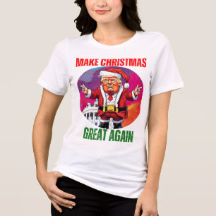 T-SHIRT EN TRI-MATIÈRE DONALD TRUMP - RENDRE NOËL MAGNIFIQUE