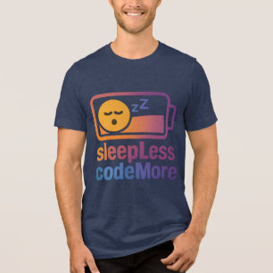 T-shirt En Tri-matière Dormez moins Codez plus Conception informatique