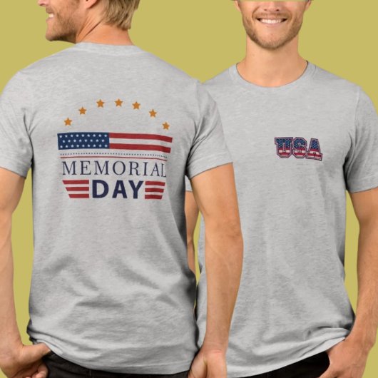 T-shirt En Tri-matière Double-Sided USA Memorial Day Patriotic