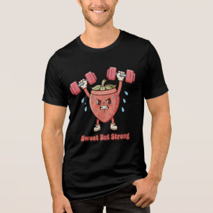 T-shirt En Tri-matière Douce Mais Forte – Dessin Animé De Fraise À La Sal