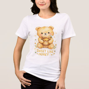 T-shirt En Tri-matière Doux comme du miel - Ourson et abeille mignons pou