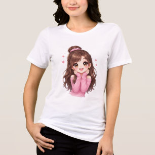 T-shirt En Tri-matière Doux comme un petit cœur plein de joie rêve rose