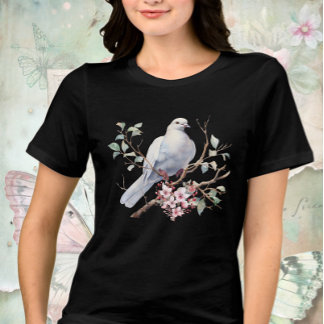T-shirt En Tri-matière Dove and Flower Heart