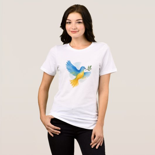 T-shirt En Tri-matière Dove of Peace. Peace for Ukraine. (Recto plein)