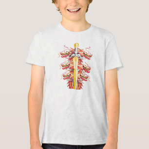 T-shirt En Tri-matière Dragon Rouge et Épée dorée