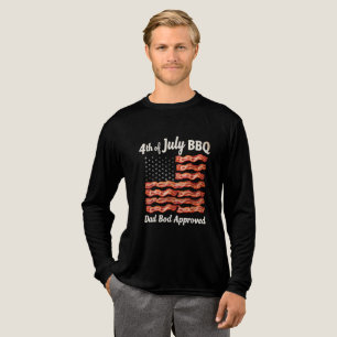 T-shirt En Tri-matière Drapeau 4 juillet Bacon BBQ Papa USA