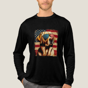 T-shirt En Tri-matière Drapeau américain 4 juillet Labrador Retriever