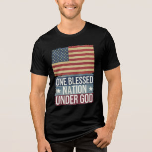 T-shirt En Tri-matière Drapeau américain Nation bénie Patriotique cool