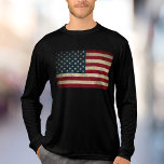 T-shirt En Tri-matière Drapeau américain patriotique<br><div class="desc">Chemise patriotique américaine dégoûtée et dégoûtée.</div>