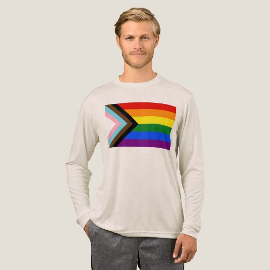 T-shirt En Tri-matière Drapeau de fierté Progress Pride de SlipperyJoe si (Recto complet)
