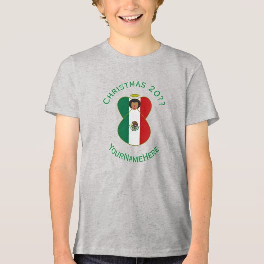 T-shirt En Tri-matière Drapeau de Noël de l'ange mexicain personnalisé ga (Recto)