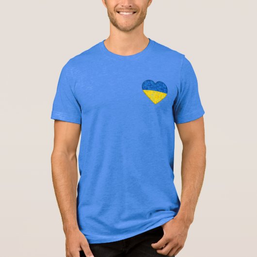 T-shirt En Tri-matière Drapeau ukrainien. Cœur. Aimez l'Ukraine. Soutien. (Recto)
