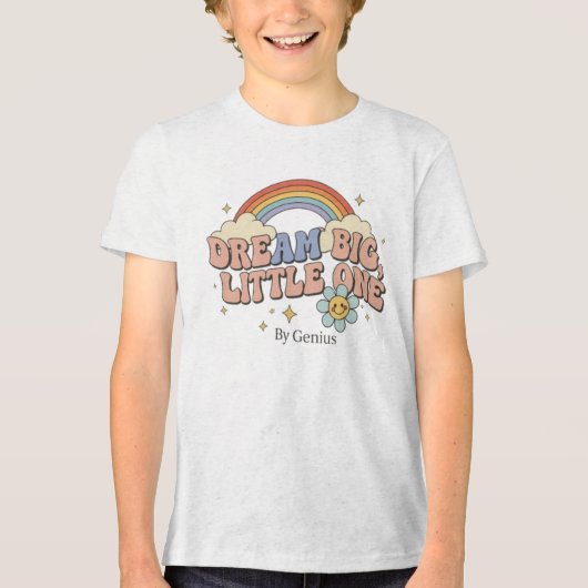 T-shirt En Tri-matière Dream Big Little One T-Shirt, Groovy Retro Rainbow (Recto)