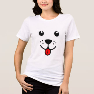 T-shirt En Tri-matière Drôle Animal De Compagnie Chien Chiots Visage Émot