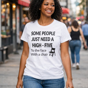 T-shirt En Tri-matière Drôle Besoin D'un High Five Dans La Figure Avec Un