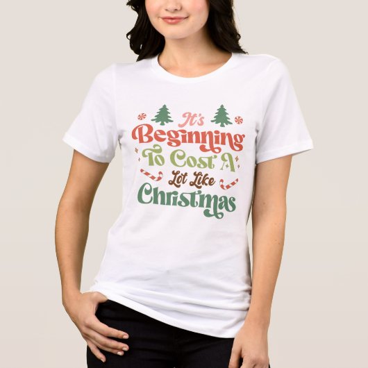 T-shirt En Tri-matière Drôle, ça commence à coûter beaucoup comme Noël (Recto)