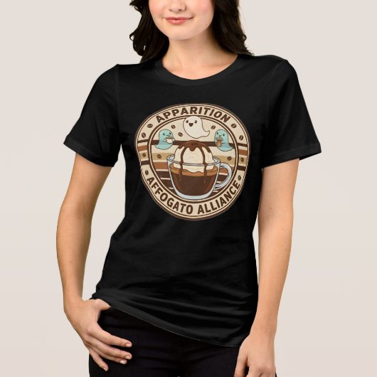 T-shirt En Tri-matière Drôle café fantôme T-shirt Apparition Affogato Tou (Recto)