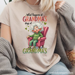 T-shirt En Tri-matière Drôle, ce qui se passe chez grand-mère y reste