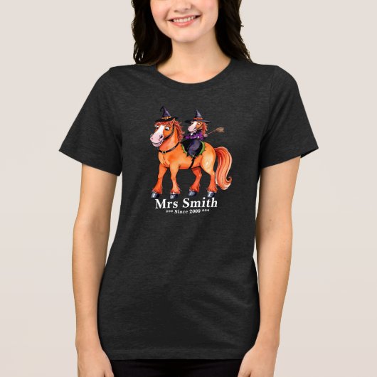 T-shirt En Tri-matière Drôle Cheval Sorcier Couple (Recto)