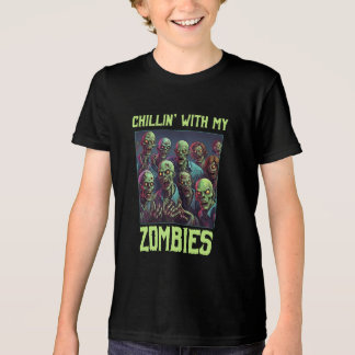 T-shirt En Tri-matière Drôle Chillin Avec Mes Zombies