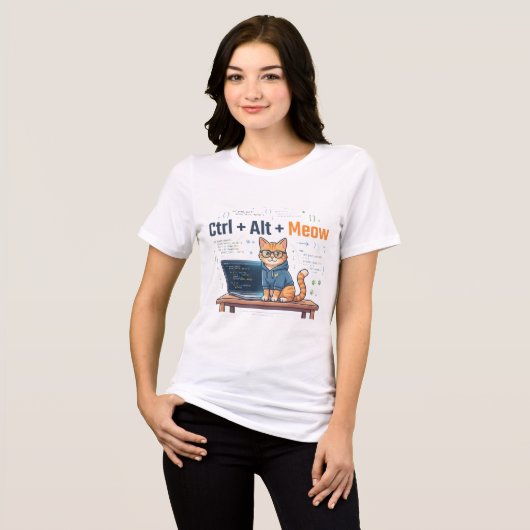 T-shirt En Tri-matière Drôle Ctrl Alt Miaou Chat Programmeur Codeur Geek (Recto plein)