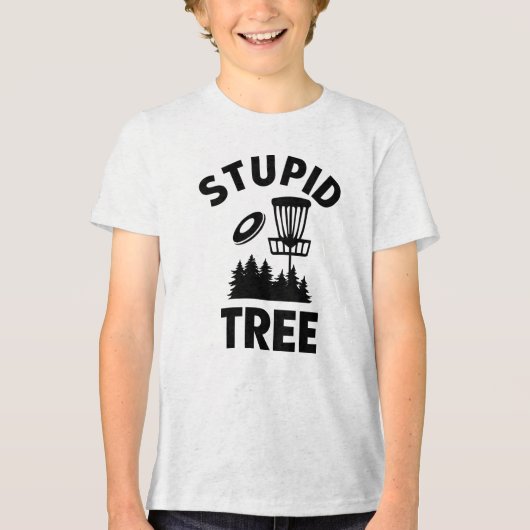 T-shirt En Tri-matière Drôle Disque Golf Devis Stupid Tree (Recto)
