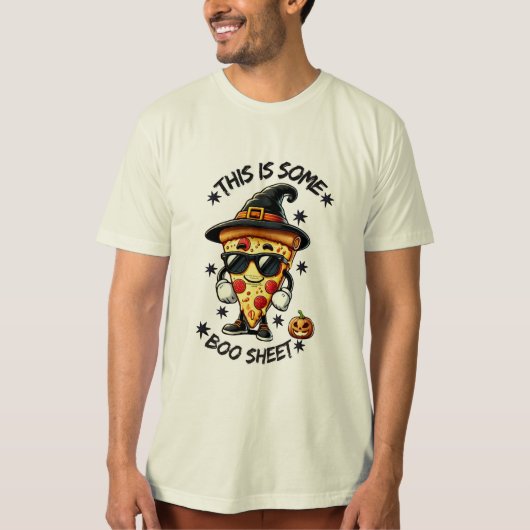 T-shirt En Tri-matière Drôle Halloween Pizza T-shirt avec un Phras jouant (Devant)