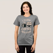 T-shirt En Tri-matière Drôle Je Transforme Le Café En Code (Recto plein)