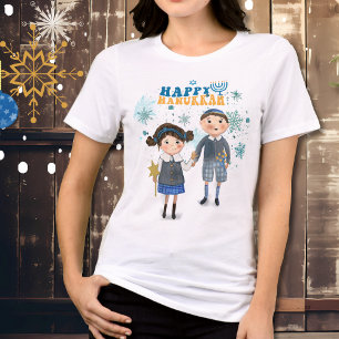 T-shirt En Tri-matière Drôle mignon couple juif heureux Hanoukka