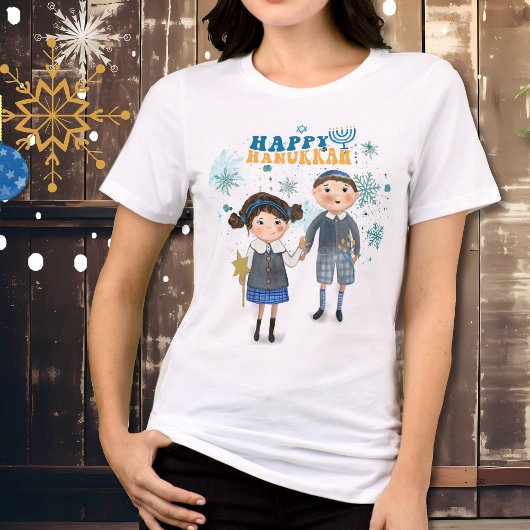 T-shirt En Tri-matière Drôle mignon couple juif heureux Hanoukka