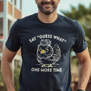 T-shirt En Tri-matière Drôle Poulet Devinez Ce Poulet Butt Papa Plaisante