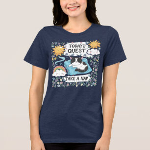 T-shirt En Tri-matière 🐱 Drôle Quest Next Quest Prenez un chat Nap Cute