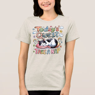 T-shirt En Tri-matière 🐱 Drôle Quest Next Quest Prenez un chat Nap Cute