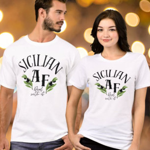 T-shirt En Tri-matière Drôle "Sicilien AF - Faites avec" Héritage