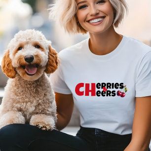 T-shirt En Tri-matière Drôle vibe cerise rouge blanc slogan mère jour T-S