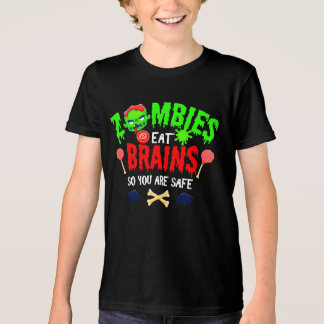 T-shirt En Tri-matière Drôles de zombies d'Halloween mangent des cerveaux