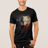 T-shirt En Tri-matière Duality Wolves – Black & White Spirit Art (Recto)