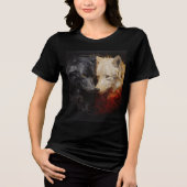 T-shirt En Tri-matière Duality Wolves – Black & White Spirit Art (Recto)