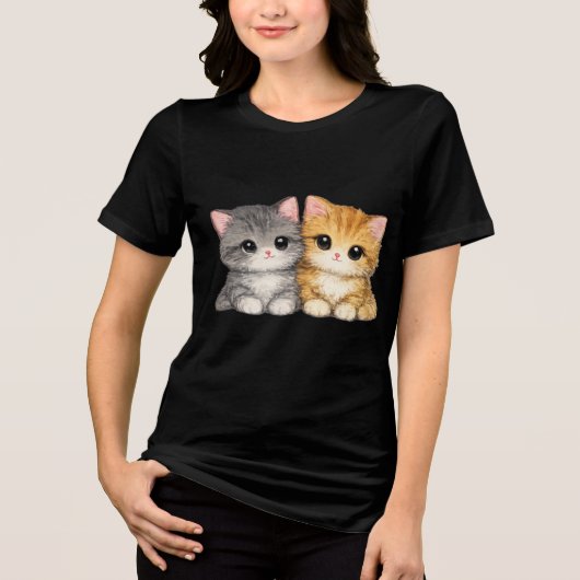 T-shirt En Tri-matière Duo de chatons mignons (Recto)